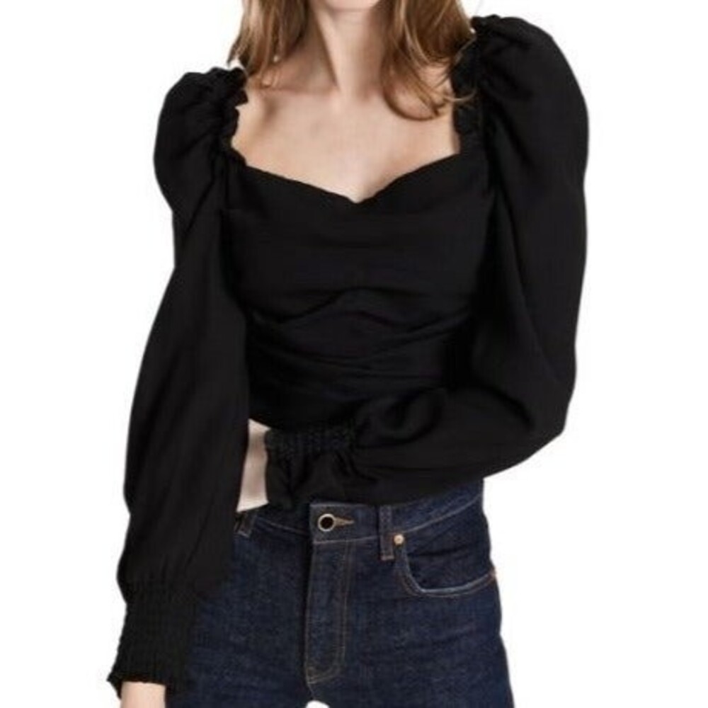 CLOSEOUT SALE MAKE AN OFFER-NWT ASTR puff sleeve square neck top - black size XS